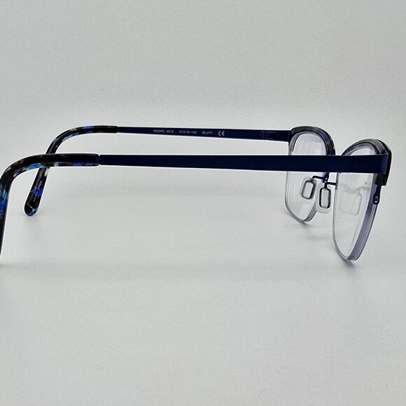 Modo 4515 Blue Tortoise Titanium Semi-Rimless Eyeglasses Frame Japan 51-18-140 - Picture 5 of 13